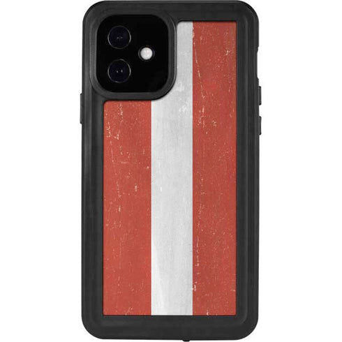 Latvia Flag Distressed iPhone 12 Waterproof Case